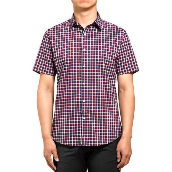 Lucky Brand Men’s Short Sleeve Red Plaid Shirt Size M (15-15 1/2) - Picture 1 of 5